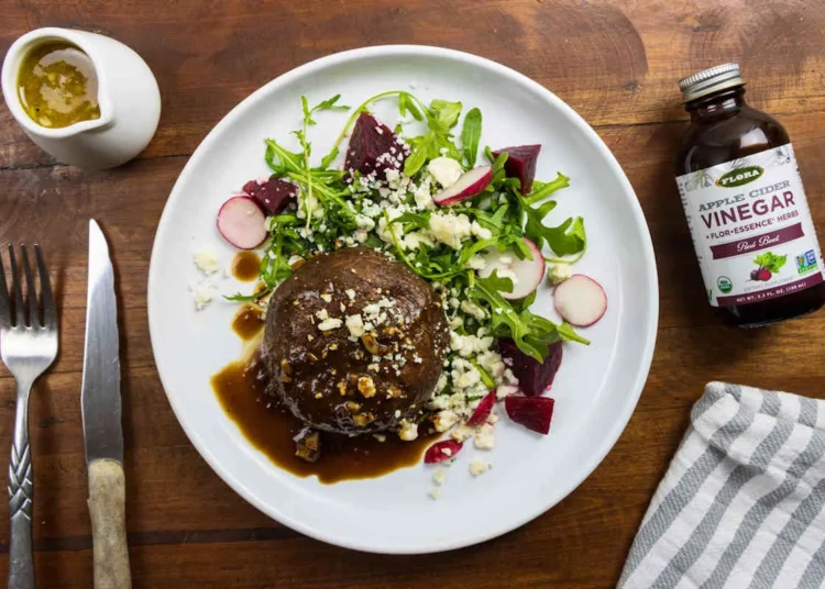 Portobello Mushroom Steaks with Red Beet Vinaigrette