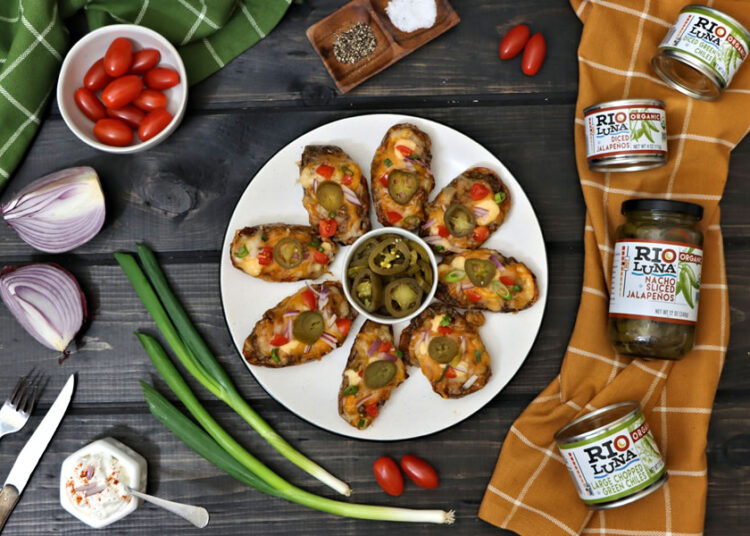 Green Chile Cheeseburger Stuffed Potato Skins.